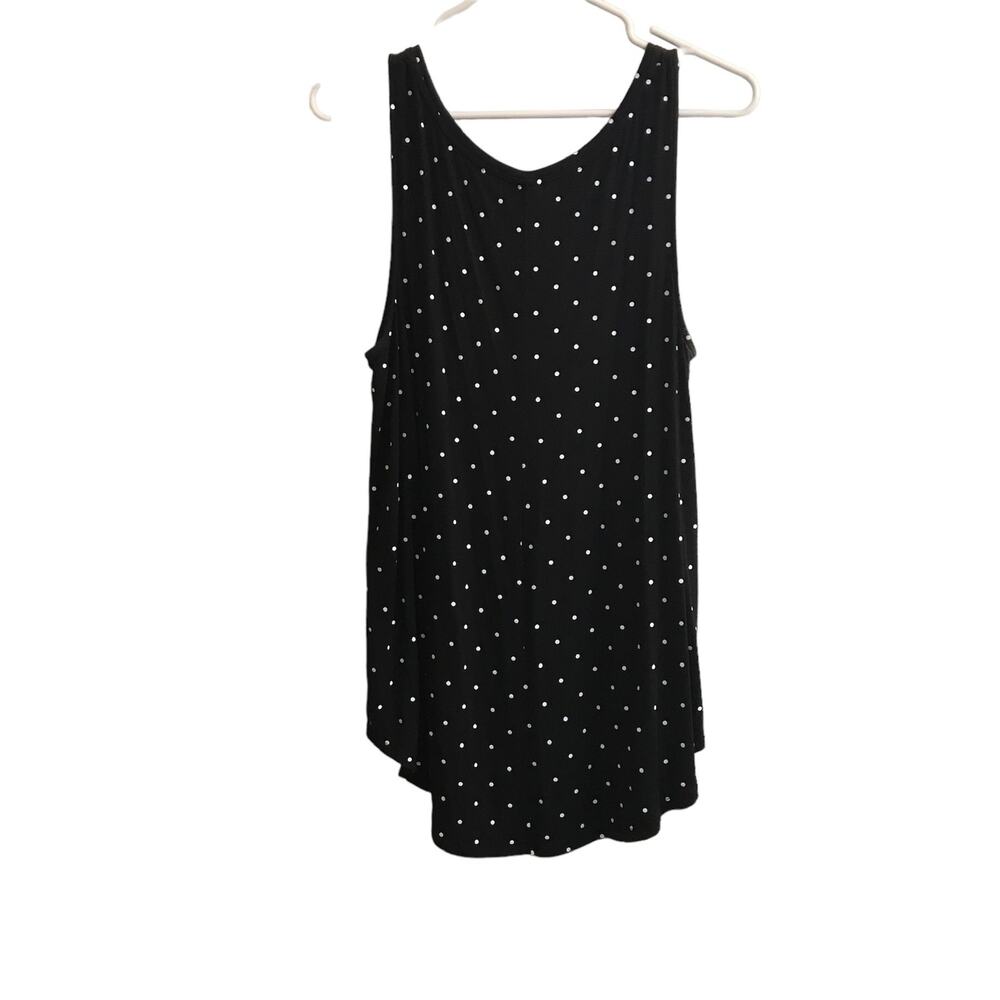 Old Navy Luxe Tank Top Black with White Dots Size L
